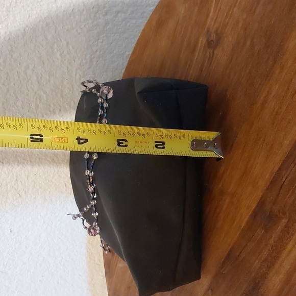 Signature Club A Womens Black Vinyl Bling BEADS Small Mini bag/ satchel clutch - Picture 5 of 8